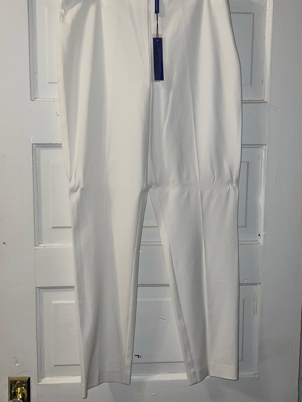 Elie Tahari White Straight-Leg Trousers